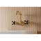 Kingston Brass Double-Handle Wall Mount Bathroom Faucet, Brushed Brass KS1227PKX - alternate 6