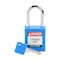 Brady Padlock, Keyed Different, Nylon, Blue, 1 1/2 in Shackle Height, 1 1/2 in Body Width, 1 No. of Keys SDPL-BLU-38ST-KD - alternate 1