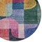 Homeroots 8' Green Copper And Pink Round Abstract Washable Indoor Outdoor Area Rug 604478 - alternate 8