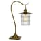 Homeroots 25" Antiqued Brass Metal Lantern Desk Lamp With Antiqued Brass Drum Shade 524696 - alternate 4