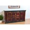 Homeroots 80in Brown And Red Distressed Solid Wood Carved Floral Buffet Table with Four Doors 488613 - alternate 4