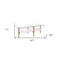 Homeroots 47" White And Gold Glass And Steel Coffee Table With Shelf 521622 - alternate 6