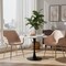 Leisuremod Markley Modern Leather Dining Arm Chair With Gold Legs in Taupe, 4PK ECG26TP4 - alternate 8