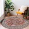 World Rug Gallery Vintage Inspired Distressed Machine Washable Area Rug 8 ft Round Multi 6031MULTI8RND - alternate 1