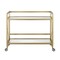 Homeroots Brass Steel And Glass Rolling Bar Cart 530460 - alternate 4