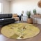 Homeroots 8' Gold Brown And Green Round Abstract Washable Indoor Outdoor Area Rug 599570 - alternate 6