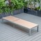 Leisuremod Marlin Patio Chaise Lounge Chair with Grey Aluminum Frame, Light Brown MLGR-77LBR - alternate 9