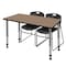 Regency Kee Adjustable Classroom Table W/ 2 Zeng Stack Chairs, 60 in W, 30 in L, Noble Oak MT6030NOAPGY44BK - alternate 1