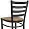 Flash Furniture Restaurant Stool, Ladder Back, Mah Seat, Seat Height Range: 29" XU-DG697BLAD-BAR-MAHW-GG - alternate 7