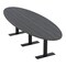 Skutchi Designs 12ft Oval Conference Table With Power | Harmony Series | 10 Person Meeting Room Table HAR-OVL-48X144-T.BK-WA7949-NA - alternate 1