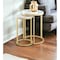 Homeroots Set of Two 22" Gold and White Marble Round Nested Tables 543883 - alternate 8