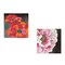 Homeroots Set Of Two Blooms on Black 1 White Framed Print Wall Art, 2PK 406091 - alternate 1