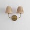 Jonathan Y Malaya 16" 2-Light Bohemian Coastal Metal Pleated Paper Shade LED Vanity Light, Beige/Brass Gold JYL1615A - alternate 5