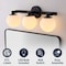 Jonathan Y Modernist Globe 24" 3-Light Metal/Frosted Glass Modern Contemporary LED Vanity, Black JYL3542B - alternate 6