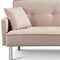 Homeroots 85" Beige Polyester Blend Convertible Futon Sleeper Sofa And Toss Pillows With Silver Legs 544952 - alternate 5