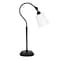 Homeroots 25" Black Metal Arched Table Lamp With White Drum Shade 524479 - alternate 1