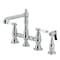 Kingston Brass Bridge Kitchen Faucet with Brass Sprayer, Polished Chrome KS7271BPLBS - alternate 1
