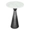 Homeroots 23" White And Black Marble And Steel Round Pedestal End Table 556539 - alternate 9