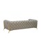 Homeroots 97" Beige Velvet Sofa With Gold Legs 480925 - alternate 4