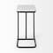 Homeroots 23" Black And White Marble and Metal C Table End Table 604464 - alternate 5