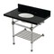 Kingston Brass 36-Inch Black Granite Console Sink with Acrylic Legs and Shelf, 8-Inch, 3-Hole KVPK3630KAB8 - alternate 1