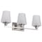 Nuvo Lune, 3 Light Vanity, Brushed Nickel Finish, Etched White Glass 60/8223 - alternate 1