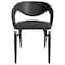 Leisuremod Entice Modern Leather Dining Chair with Iron Legs Open-Back Design in Charcoal, 2PK EC60CH-2 - alternate 8