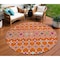 Homeroots 8' Orange Blue And Purple Round Geometric Washable Indoor Outdoor Area Rug 612210 - alternate 1