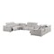 Homeroots Ash Gray Leather Modular U Shaped Ten Piece Corner Sectional With Console 643934 - alternate 5