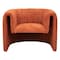 Homeroots 37" Burnt Orange Sherpa And Upholstered Tufted Arm Chair 572302 - alternate 8