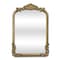 Homeroots 12" Gold Solid Solid Wood Scalloped Framed Makeup Shaving Tabletop Mirror 716308 - alternate 1