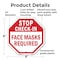 Signmission Stop Check-in Face Masks Required, 6 Inch X 6 Inch, Plastic Sign OC-P-6-54 - alternate 7