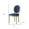 Homeroots Tufted Navy Blue and Brown Upholstered Linen Dining Side Chair 535369 - alternate 7