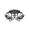 Mytcoat 46in Round Portable Outdoor Table, Black, Seats 8, Expanded Metal, Textured Coating 804104 - alternate 1