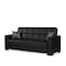 Homeroots 87" Black Faux Leather Convertible Futon Sleeper Sofa And Toss Pillows With Storage 607088 - alternate 6