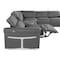 Homeroots Dark Gray Italian Leather Power Reclining U Shaped Ten Piece Corner Sectional With Console 634690 - alternate 13