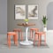 Leisuremod Tresse Stackable Plastic Round Dining Stool with Wicker Seat, Orange TSR13OR - alternate 6