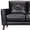 Homeroots 82" Black Leather Sofa With Brown Legs 546416 - alternate 4