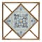 Homeroots Set of Two White Blue And Brown Floral Wood and Metal Square Framed Art, 2PK 516365 - alternate 1