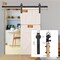 Yssoa Miibox 8ft, Fit 40in Wide Door Panel I Shape Hanger Sliding Barn Roller Hardware Kit, Smooth HIROLLDOOR01STEEL8B - alternate 5