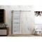 Sartodoors Sturdy Barn Door 36 x 84in, Light Grey Oak W/ Frosted Glass, SS 6.6FT Rail Hangers Heavy Set QUADRO4445BD-S-OAK-3684 - alternate 1