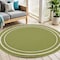 Homeroots 4' Green And Ivory Round Indoor Outdoor Area Rug 545956 - alternate 8