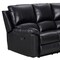 Homeroots Black Polyester Blend Reclining U Shaped Three Piece Corner Sectional 366242 - alternate 3