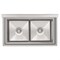 Koolmore 42 in. 18-Gauge 2-Compartment Commercial Sink with Backsplash, Bowl Dimensions 18''x18''x14'' KM-SB181814-N3 - alternate 7
