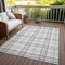 Homeroots 9' X 12' Silver And Gray Plaid Washable Indoor Outdoor Area Rug 601372 - alternate 8