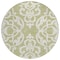 Homeroots 8' Sage And Ivory Round Damask Washable Indoor Outdoor Area Rug 614397 - alternate 4