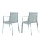 Homeroots Set of Four 22" Baby Blue Heavy Duty Plastic Outdoor Stacking Arm Chairs 565272 - alternate 5