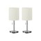 Homeroots Set of Two 17" Silver Metal Candlestick USB Table Lamps With Ivory Drum Shade 545831 - alternate 5