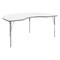 Flash Furniture Wren 72 in x 48 in Kidney Adjustable Height Activity Table, Thermal Laminate Top, Standard Legs, White XU-A4872-KIDNY-WHT-T-A-GG - alternate 1