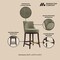 Manhattan Comfort Lucia Counter Stool in Leaf Green, 3PK 3-CS022-GR - alternate 7